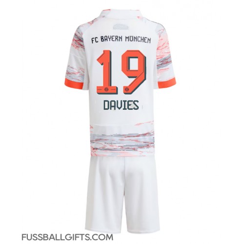 Bayern Munich Alphonso Davies #19 Fußballbekleidung Auswärtstrikot Kinder 2025-26 Kurzarm (+ kurze hosen)